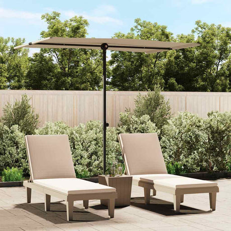 Vidaxl -parasol med aluminiumstang 2x1,5 m taupe