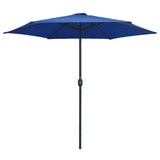 Vidaxl -parasol med aluminiumstang 270x246 cm azurblå
