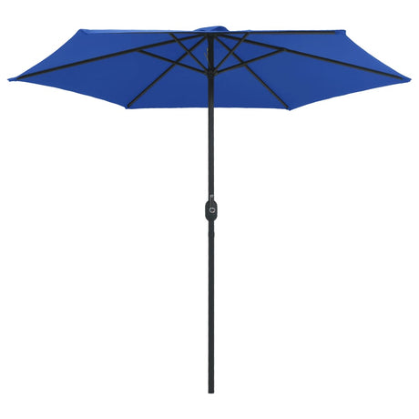 Vidaxl -parasol med aluminiumstang 270x246 cm azurblå