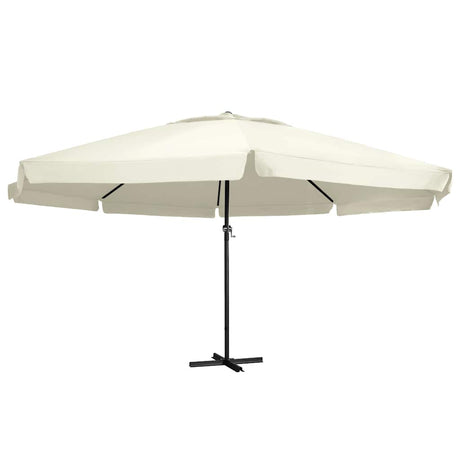 Vidaxl -parasol med aluminiumstang 600 cm sandhvid