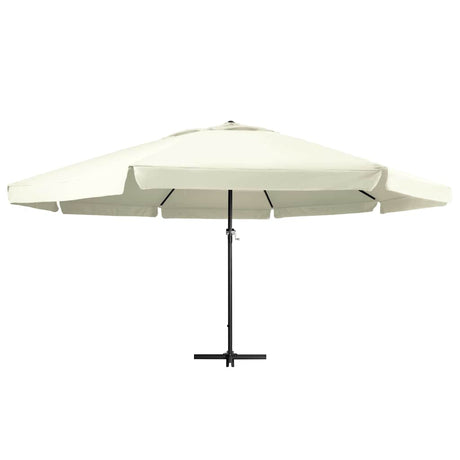 Vidaxl -parasol med aluminiumstang 600 cm sandhvid
