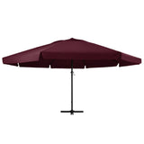 Vidaxl -parasol med aluminiumstang 600 cm Bordeaux rød