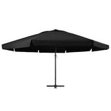 Vidaxl -parasol med aluminiumstang 600 cm sort