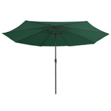 Vidaxl parasol med metalstang 390 cm grøn