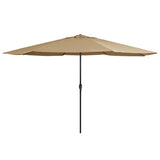 VidaXL parasol med metalstang 390 cm taupe