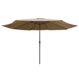 VidaXL parasol med metalstang 390 cm taupe