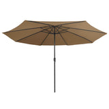 VidaXL parasol med metalstang 390 cm taupe