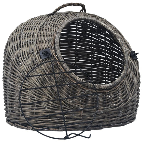 Vidaxl Cat Carrier 60x45x45 cm Natural Willow Wood Gray