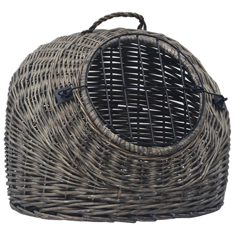 Vidaxl Cat Carrier 60x45x45 cm Natural Willow Wood Gray