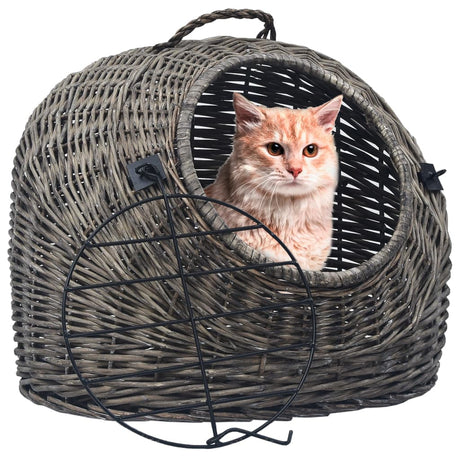 Vidaxl Cat Carrier 60x45x45 cm Natural Willow Wood Gray