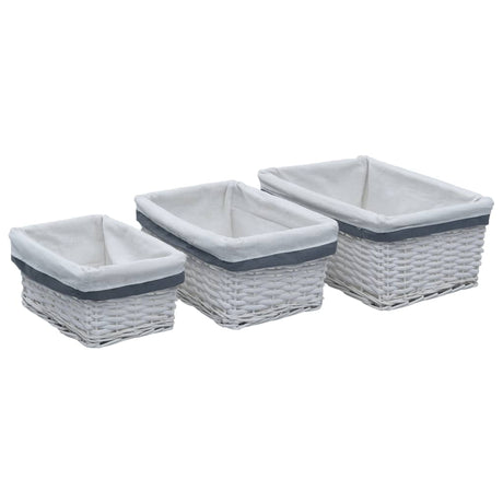 Vidaxl 3-Dart kurv Set Stackable Willow White