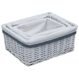 Vidaxl 3-Dart kurv Set Stackable Willow White