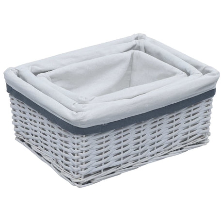 Vidaxl 3-Dart kurv Set Stackable Willow White