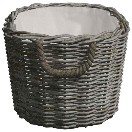 Vidaxl Wood Basket med håndtag 59x42x28 cm Willow Wood Grey