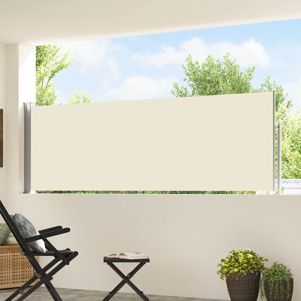 Vidaxl haveskærm Udvidelig 100x500 cm creme