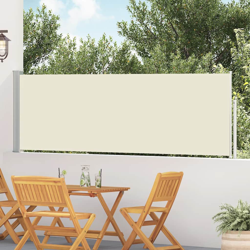 Vidaxl haveskærm Udvidelig 100x500 cm creme