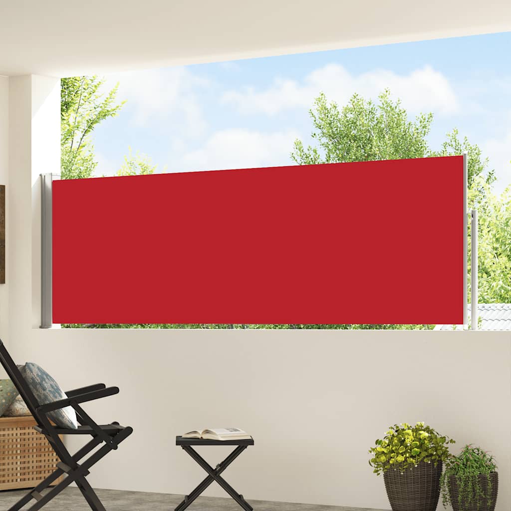 Vidaxl haveskærm Udvidelig 100x500 cm rød
