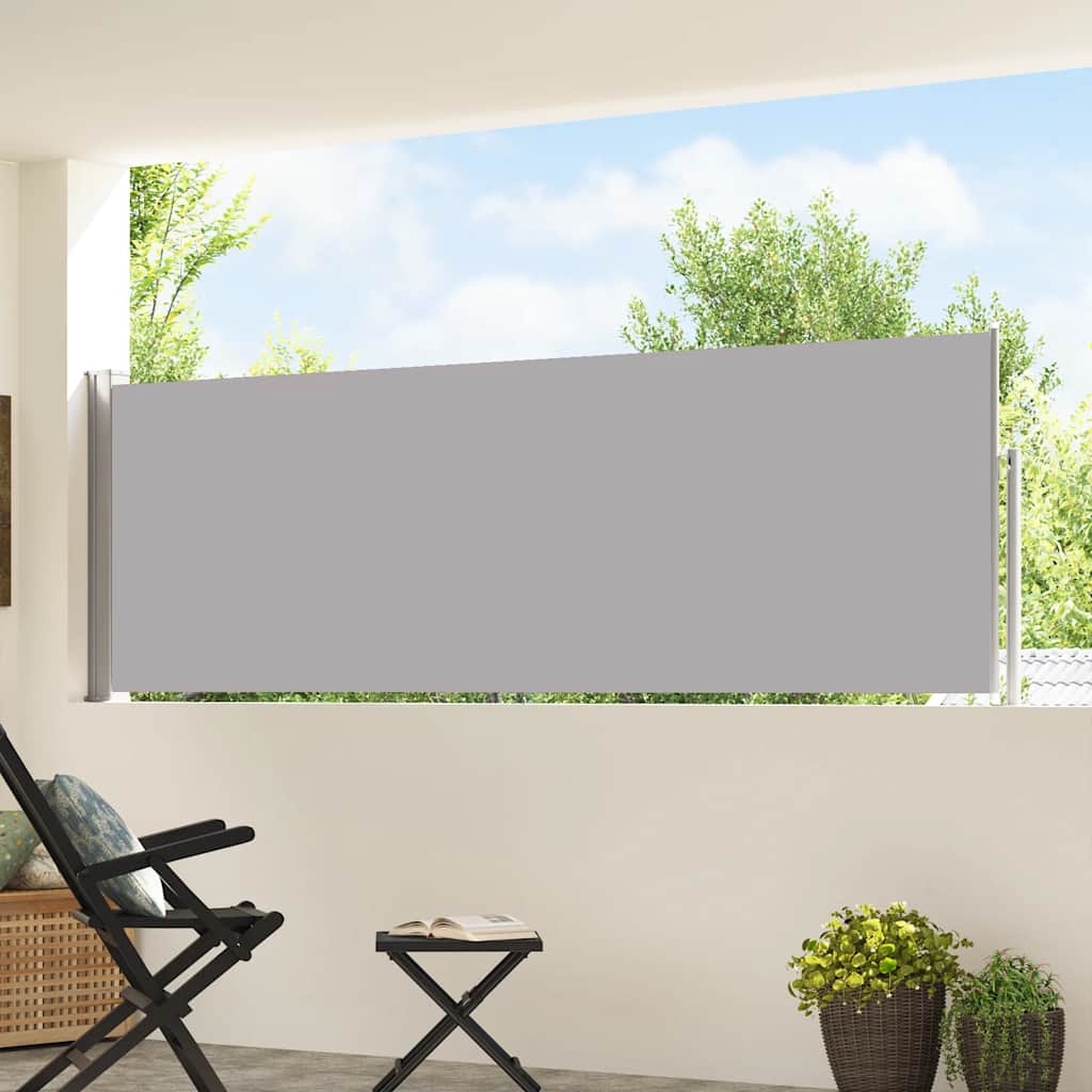 Vidaxl haveskærm Udvidelig 100x500 cm grå