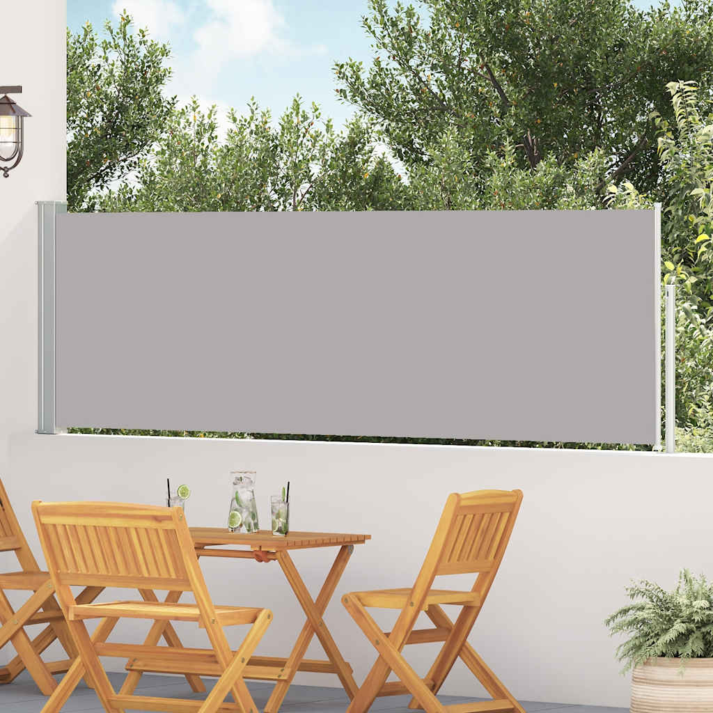 Vidaxl haveskærm Udvidelig 100x500 cm grå