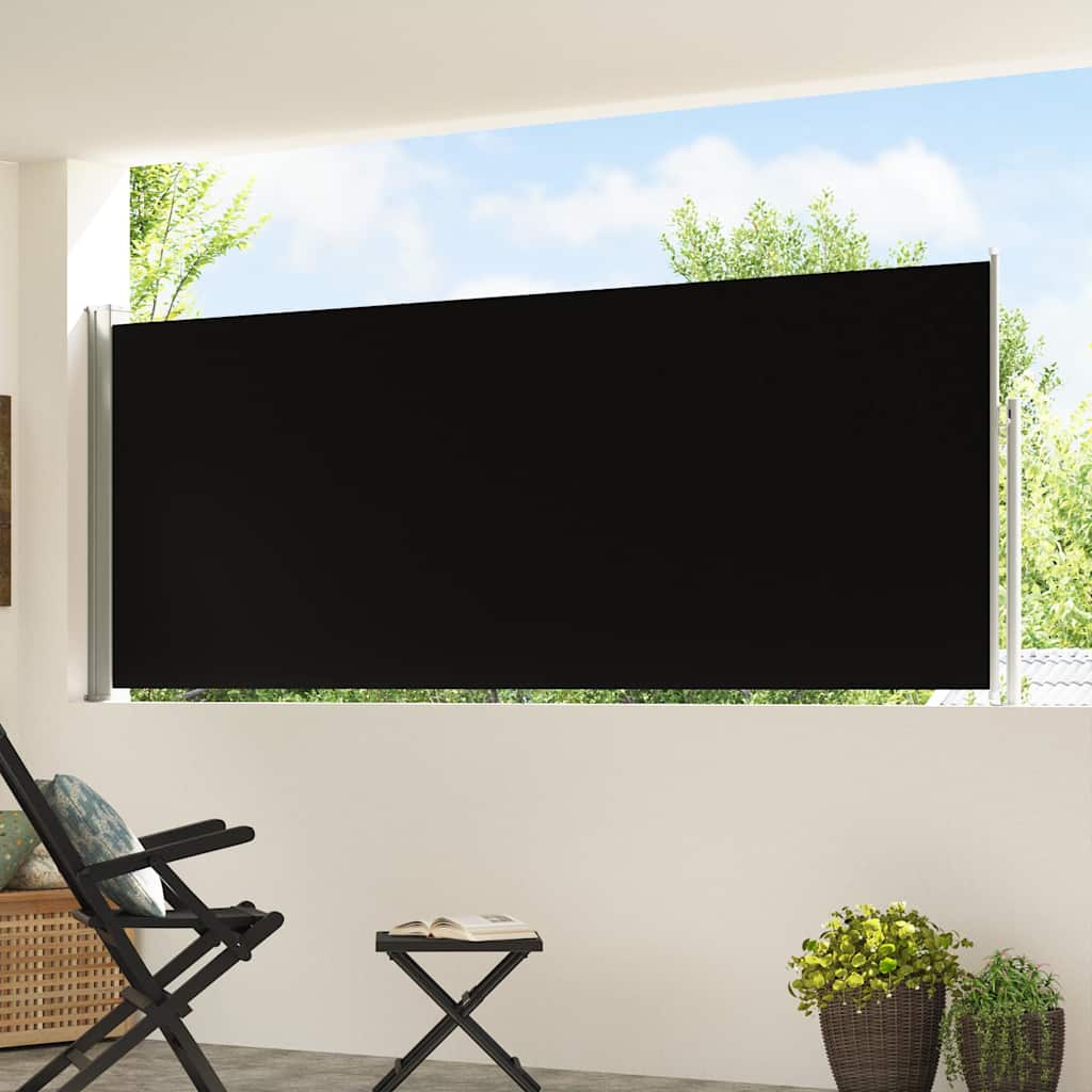 Vidaxx udtrækbar haveskærm 120x500 cm sort