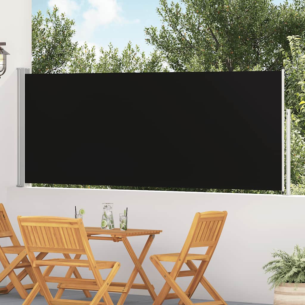 Vidaxx udtrækbar haveskærm 120x500 cm sort
