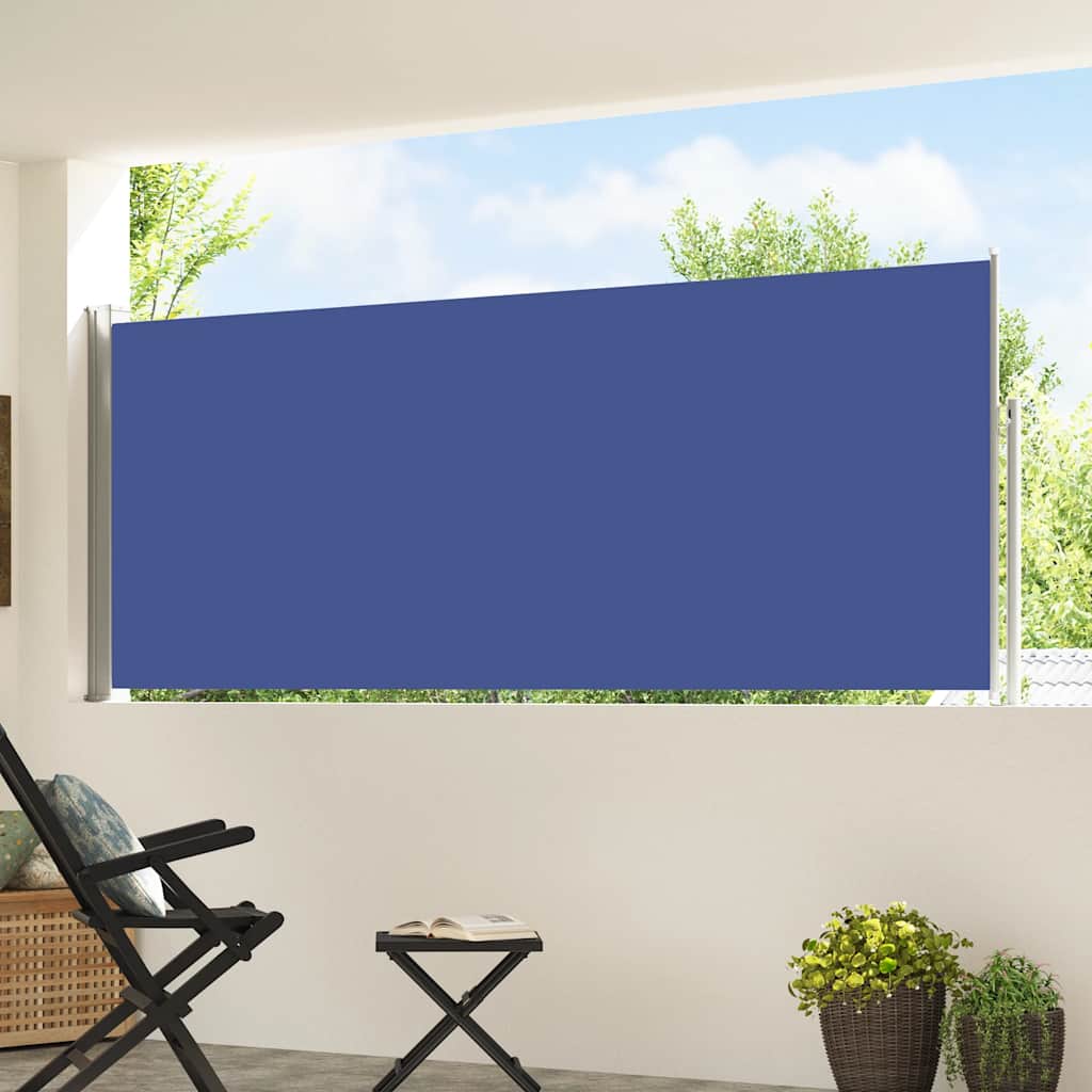 Vidaxx udtrækbar haveskærm 120x500 cm blå