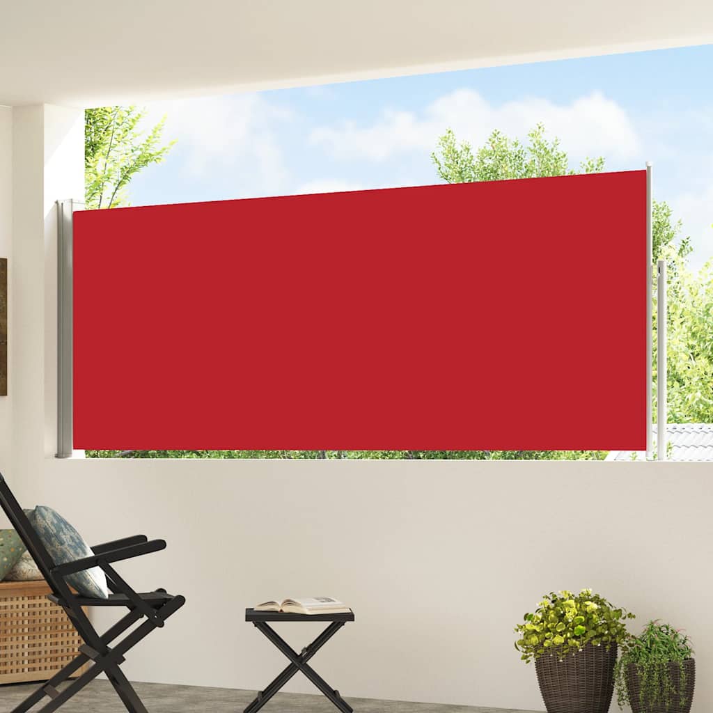 Vidaxx udtrækbar haveskærm 120x500 cm rød