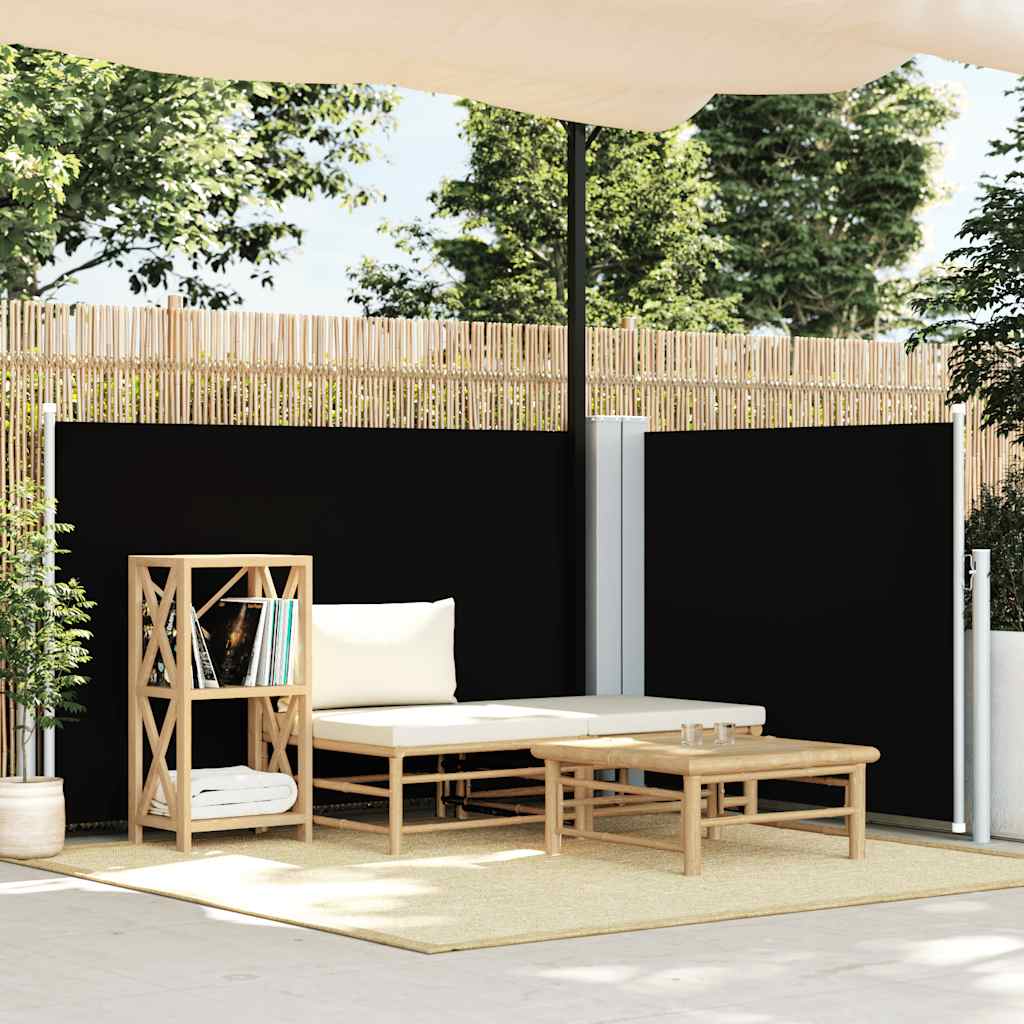 Vidaxx udtrækbar vindskærm 120x600 cm sort