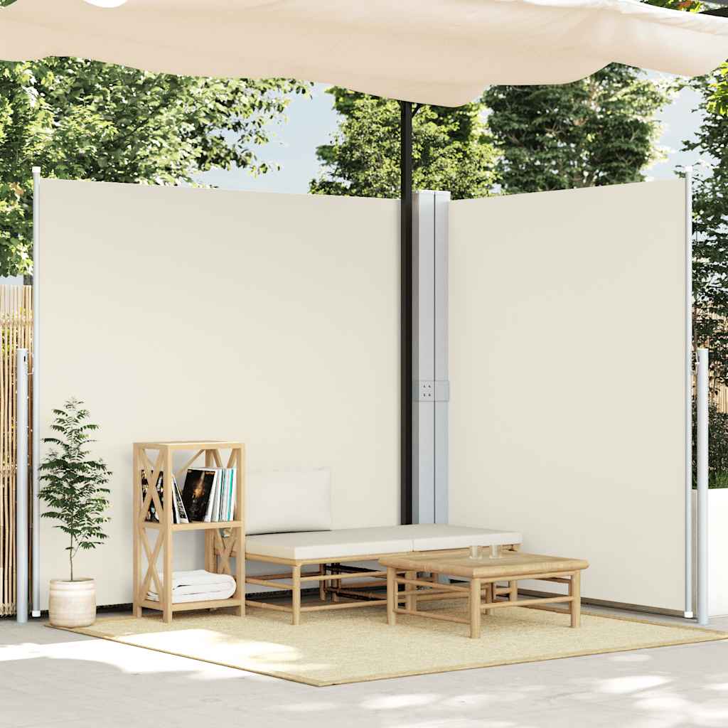 Vidaxl haveskærm Udvidelig dobbelt 170x600 cm creme
