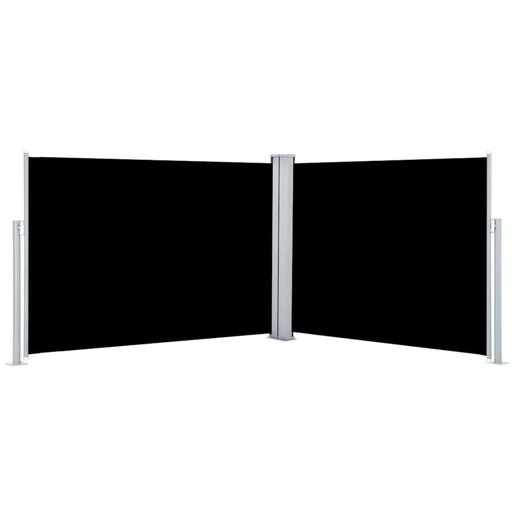 Vidaxx udtrækbar vindskærm 120x1000 cm sort