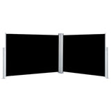 Vidaxx udtrækbar vindskærm 120x1000 cm sort