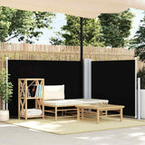 Vidaxx udtrækbar vindskærm 120x1000 cm sort
