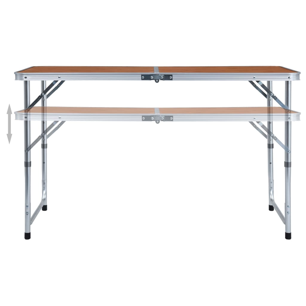 Vidaxl campingbord sammenfoldelig 120x60 cm aluminium