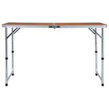 Vidaxl campingbord sammenfoldelig 120x60 cm aluminium