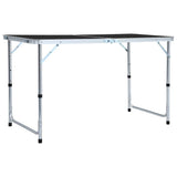 Vidaxl campingbord sammenfoldelig 120x60 cm aluminiumsgrå