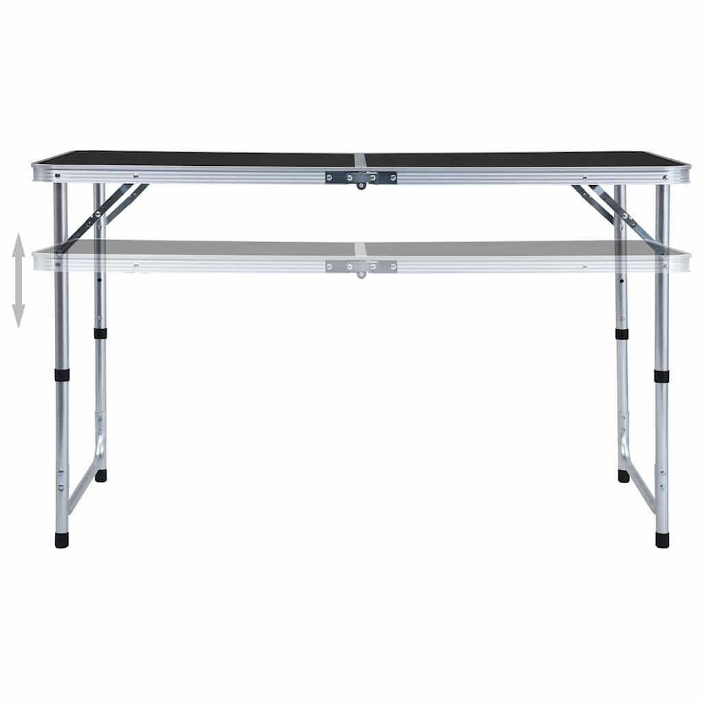 Vidaxl campingbord sammenfoldelig 120x60 cm aluminiumsgrå