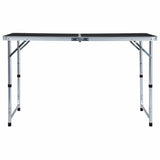 Vidaxl campingbord sammenfoldelig 120x60 cm aluminiumsgrå