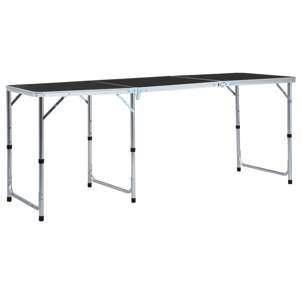 Vidaxl campingbord sammenfoldelig 180x60 cm aluminiumsgrå