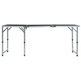 Vidaxl campingbord sammenfoldelig 180x60 cm aluminiumsgrå