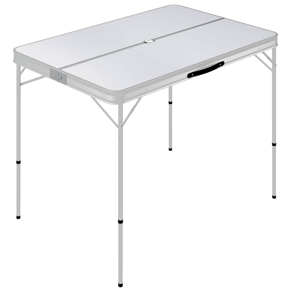 Vidaxl campingbord sammenfoldelig med 2 bænke aluminium hvidt