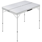 Vidaxl campingbord sammenfoldelig med 2 bænke aluminium hvidt