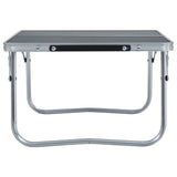 Vidaxl campingbord sammenfoldelig 60x40 cm aluminium grå