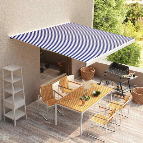 Vidaxx forteltdug 400x300 cm kanvas blå og hvid