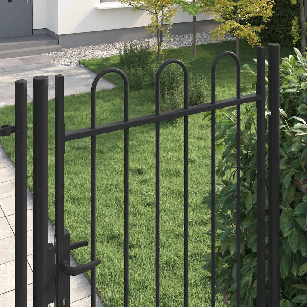 Vidaxl Port med bøjet top kun 1x2 m stål sort