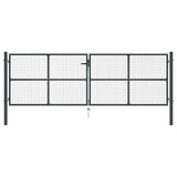 Vidaxl Gaaspoort 400x175 cm galvaniseret stålgrå