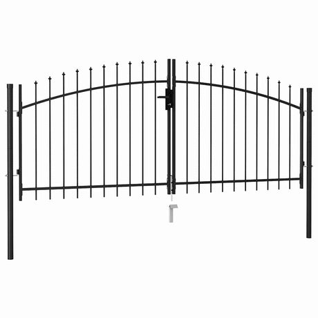 Vidaxl Port med spids top dobbelt 3x1,25 m stål sort