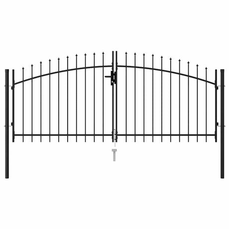Vidaxl Port med spids top dobbelt 3x1,25 m stål sort