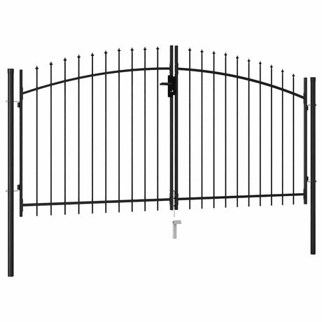 Vidaxl Port med spids top dobbelt 3x1,5 m stål sort