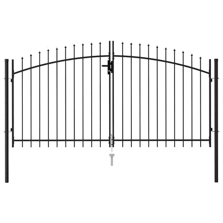 Vidaxl Port med spids top dobbelt 3x1,5 m stål sort