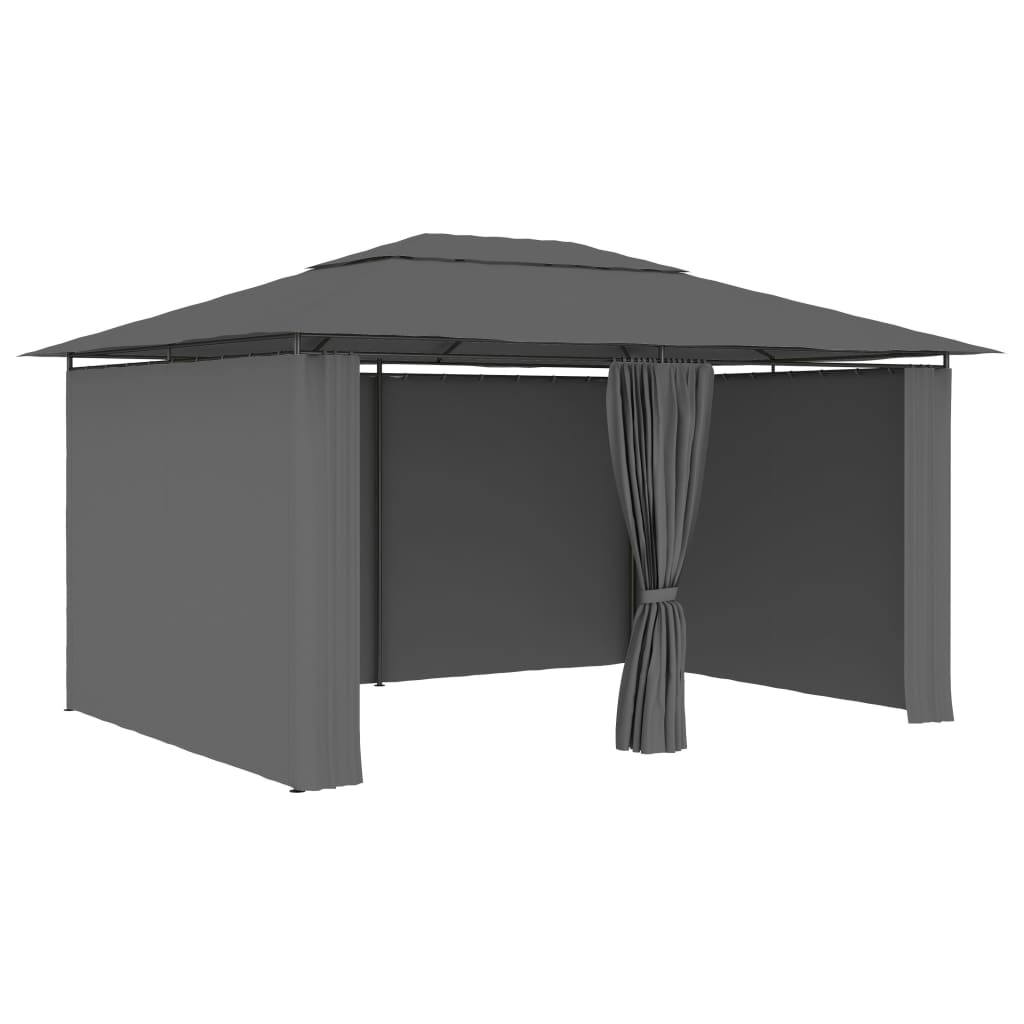 Vidaxl Garden Pavilion med gardiner 4x3 m Anthracite